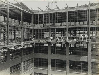 (ARCHITECTURE--PENNYSLVANIA) An album of approximately 90 photographs depicting the construction of the J.H. and C.K. Eagle Silk Mill.